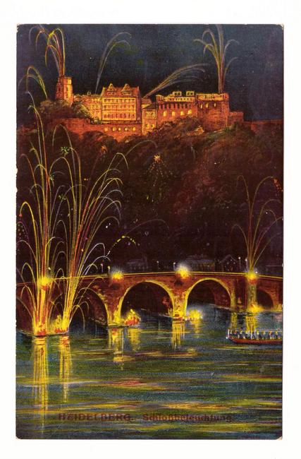   Ansichtskarte Ak Gruss aus Heidelberg. Schloßbeleuchtung 