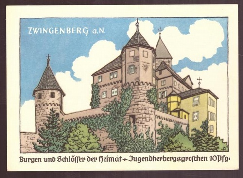   Ansichtskarte AK Zwingenberg (Künstler E. Feuerstein, Karlsruhe) 
