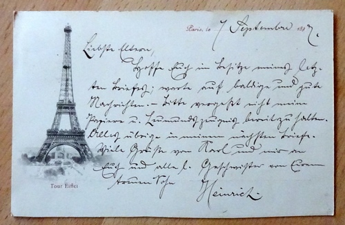   Ansichtskarte AK Paris. Tour Eiffel (Eiffelturm) (frühe Postkarte v. Eiffelturm) 