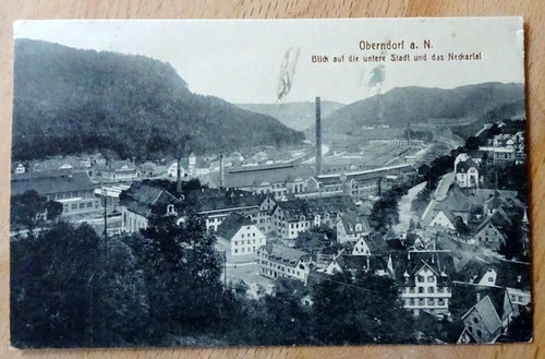   Ansichtskarte AK Oberndorf. Blick auf die untere Stadt und das Neckartal 