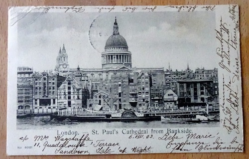   Ansichtskarte AK London. St. Paul`s Cathedral from Bankside (mit Raddampfer) 