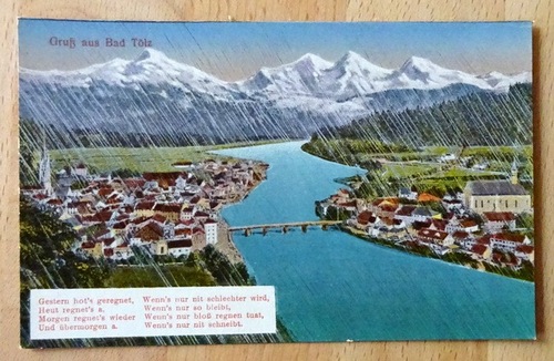  Ansichtskarte AK Gruß aus Bad Tölz (mit Regengedicht) 