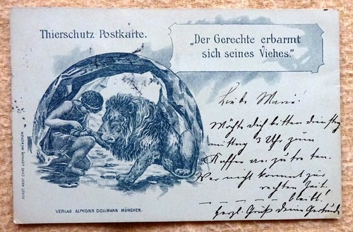   Ansichtskarte AK Thierschutz Postkarte "Der Gerechte erbarmt sich seines Viehes" 
