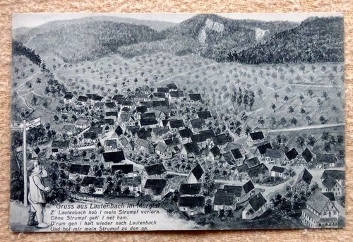   Ansichtskarte AK Gruss aus Lautenbach im Murgtal (mit Gedicht) 