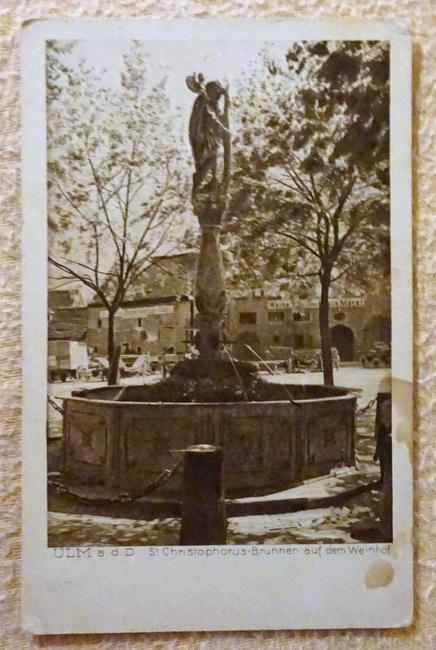  Ansichtskarte AK Ulm. St. Christophorus-Brunnen auf dem Weinhof (Louis Mayer) 