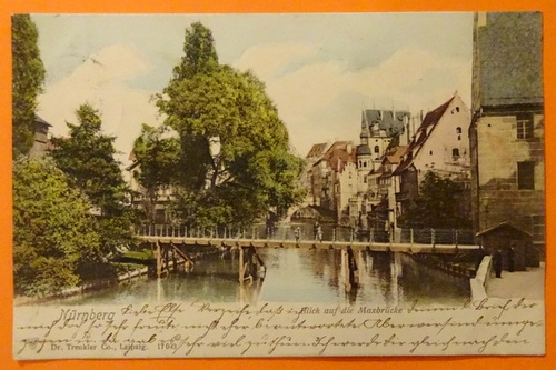   Ansichtskarte AK Nürnberg. Blick auf die Maxbrücke 