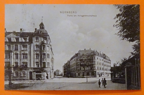   Ansichtskarte AK Nürnberg. Partie am Holzgartenschulhaus 