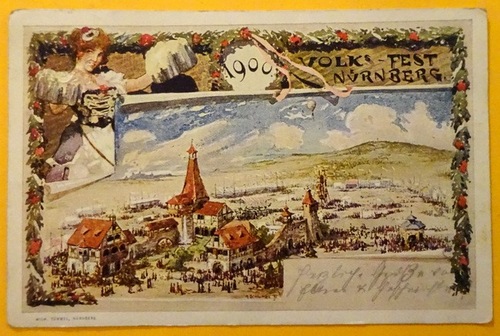   Ansichtskarte AK Nürnberg. Volks-Fest 1900 (Ganzsache) 