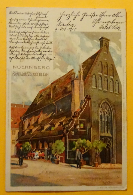   Ansichtskarte AK Nürnberg. Bratwurstglöcklein (Künstler-Ak v. Karl Mutter) 