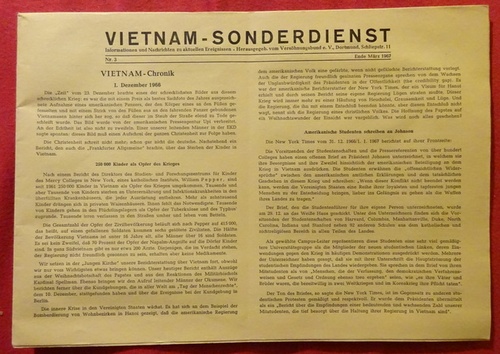   Vietnam-Sonderdienst Nr. 3 März 1967 (Informationen und Nachrichten zu aktuellen Ereignissen) 