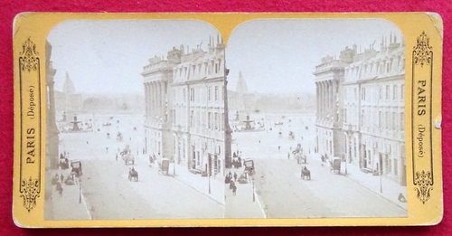 ohne Angaben  Original Stereoskopie.-Fotografie (Stereobild. Stereophotographie). Place Concorde 