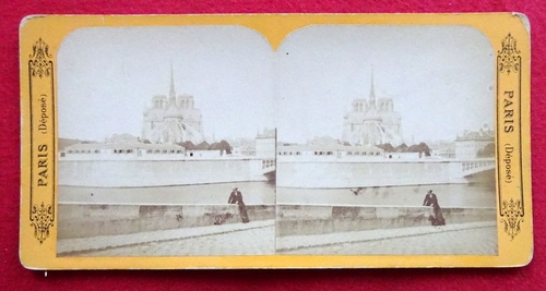 ohne Angaben  Original Stereoskopie.-Fotografie (Stereobild. Stereophotographie). Notre Dame 