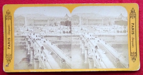 ohne Angaben  Original Stereoskopie.-Fotografie (Stereobild. Stereophotographie). Pont de la Concorde 