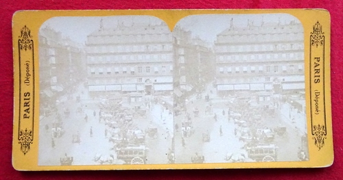 ohne Angaben  Original Stereoskopie.-Fotografie (Stereobild. Stereophotographie). Place de la Bourse 