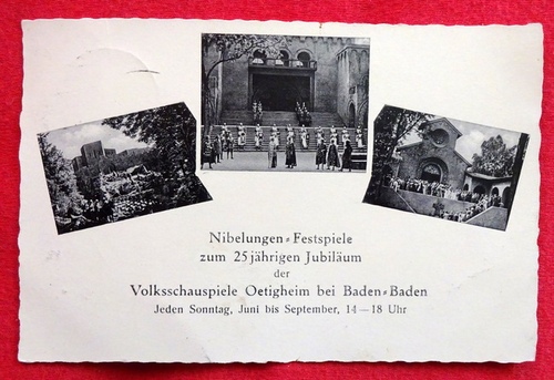  Ansichtskarte AK Nibelungen-Festspiele zum 25jährigen Jubiläum der Volksschauspiele Ötigheim bei Baden-Baden 