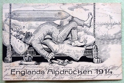   Ansichtskarte AK Englands Alpdrücken 1914 (Karikatur) 