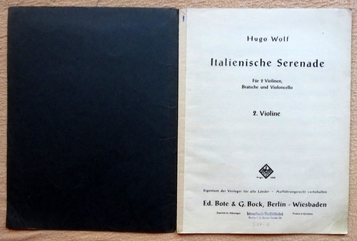 Wolf, Hugo  Italienische Serenade für 2 Violinen, Bratsche und Violoncello (2. Violine) 