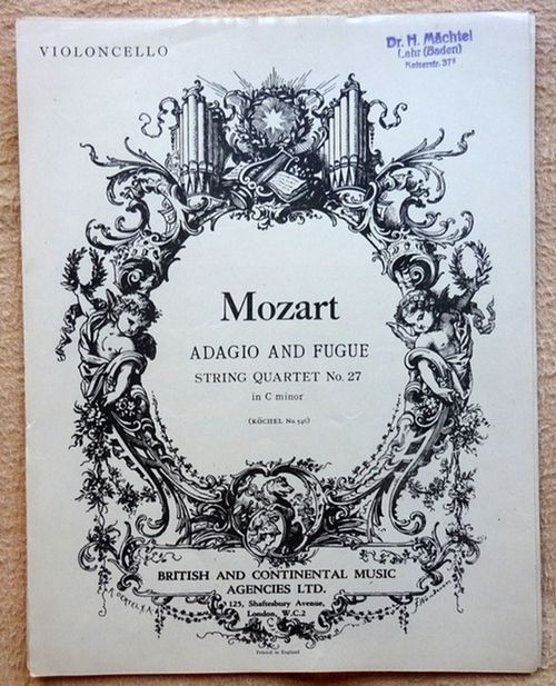 Mozart, Wolfgang Amadeus  Streichquartett. String Quartet No. 27 in C minor (Köchel No. 546) (1st Violino, 2nd Violino, Viola, Violoncello) 