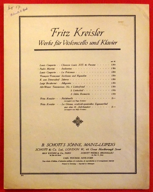 Kreisler, Fritz  Padere Martini - Andantino (Violine / Piano) 