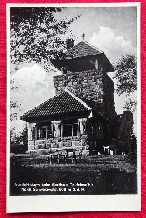   Ansichtskarte AK Aussichtsturm beim Gasthaus Teufelsmühle 908m 
