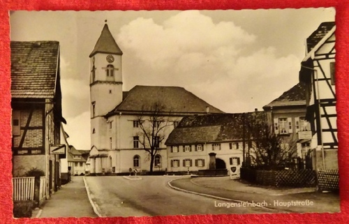  Ansichtskarte AK Grüße aus Langensteinbach. Hauptstraße mit Kirche 