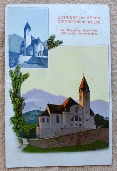   Ansichtskarte AK Entwurf der Neuen Stadtkirche in Triberg 