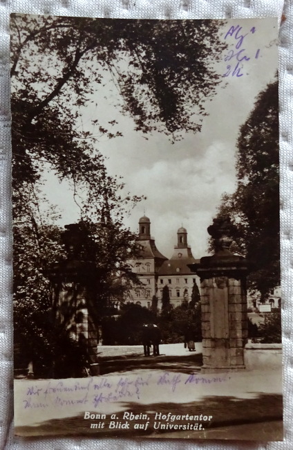   Ansichtskarte AK Bonn. Hofgartentor mit Blick auf Universität 