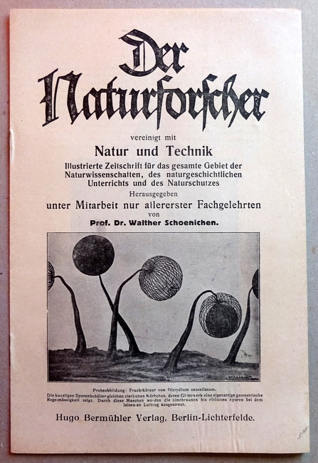 Hugo Bermühler Verlag  Werbebroschüre für "Der Naturforscher vereinigt mit Natur und Technik" Hg. Walther Schoenichen 