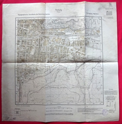 ohne Autor  Topographische Grundkarte des Deutschen Reiches. Freiburg (Wiehre) (1:5.000; Badische Nr. 117/2) 