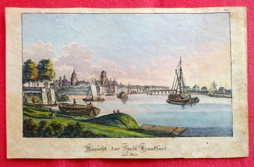   Kupferstich koloriert "Ansicht der Stadt Frankfurt am Main" (oben rechts im Eck die Ziffer 105.) 