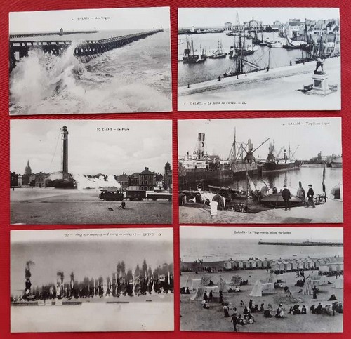   6 x Ansichtskarte AK Calais // 1. Le Depart du Bateau pour Folkestone et la Plage // 2. La Plage vue du Balcon du Casino // 3. Le Phare // 4. Torpilleurs a quai // 5. Le Bassin du Paradis // 6. Une Vague 