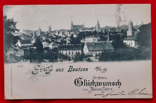   Ansichtskarte AK Gruss aus Bautzen. Herzlichen Glückwunsch zum Neuen Jahre (Stempel Bautzen) 