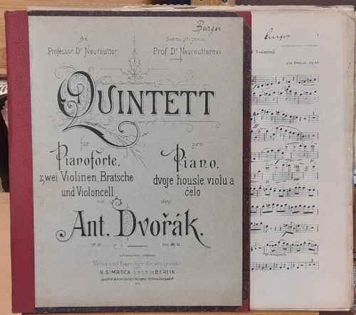 Dvorak, Anton (Antonin)  Quintett für Pianoforte, zwei Violinen, Bratsche und Violoncell, Op.81 
