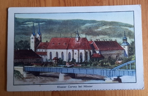   Reklamebild / Kaufmannsbild / Sammelbilder TEUTA-Margarine (Bild Nr. 4 Kloster Corvey bei Höxter der Reihe "Deutsche Klöster" 