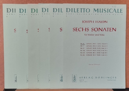 Haydn, Joseph  Sechs Sonaten für Violine und Viola (Gerhard Zatschek) (Nr. 10, 11, 12, 124, 125, 126 (Sonate in F-Dur, A-Dur, B-Dur, D-Dur, Es-Dur, C-Dur, Hob. VI: 1-6) 