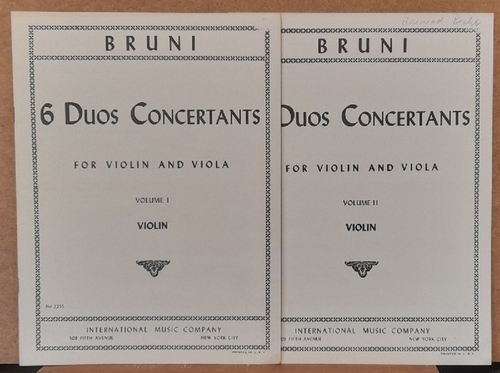 Bruni, Antoine-Barthelemy (1757-1827)  6 Duos Concertants For Violin and Viola Volume 1+2 (I+II) (Hier: Violin) 