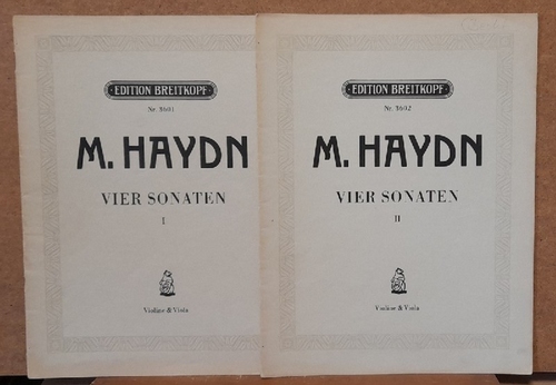 Haydn, Michael  Vier Sonaten für Violine und Bratsche (Heft I Nr. 1 C dur - 2. D dur; Heft II Nr. 2 F dur - 4. E dur) Zum ersten Male herausgegeben von Wilhelm Altmann) 