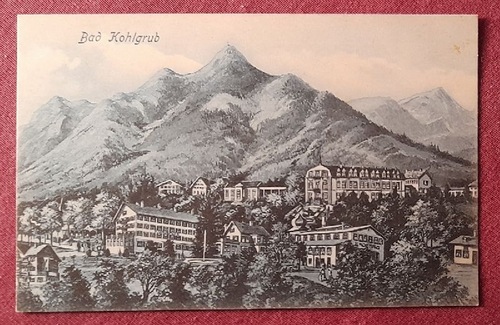   Ansichtskarte AK  Bad Kohlgrub. Gesamtansicht (Künstlerkarte in schwarz-weiß-Blautönen) 