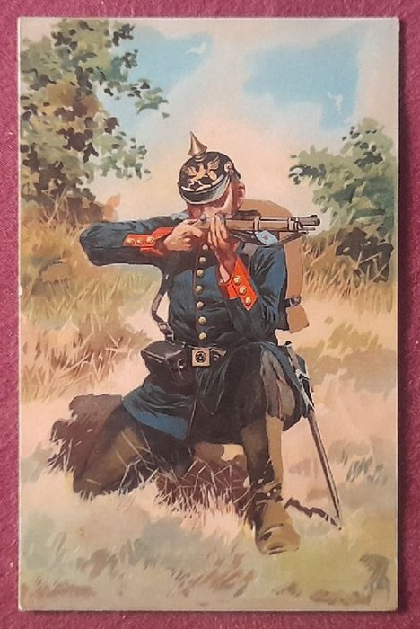   Ansichtskarte AK Deutsche Armee-Künstler-Postkarte Regiment 113 (= 5. Badisches Infanterie-Regiment Nr. 113) (Schütze im Knien) 