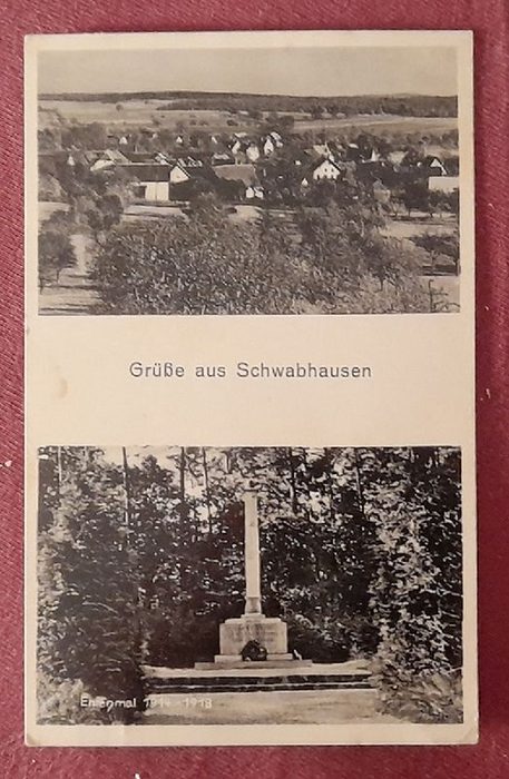   Ansichtskarte AK Grüße aus Schwabhausen (Ehrenmal 1914-18, Totale) 
