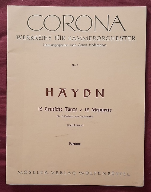 Haydn, Joseph  12 deutsche Tänze / 12 Menuette für 2 Violinen und Violoncello (Partitur ) 