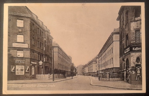   Ansichtskarte AK Leipzig-Schönefeld. Zittauer Straße (Stempel Leipzig-Messestadt) 