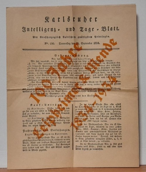 Leipheimer & Mende  100 Jahre Leipheimer & Mende 1834-1934 (Sonderdruck des Karlsruher Intelligenz- und Tage-Blatt Nro. 230/25.September 1834) 