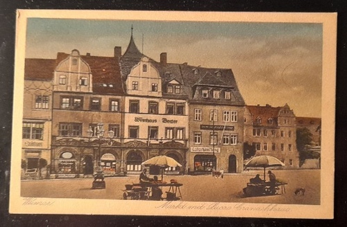   Ansichtskarte AK Weimar. Markt und Lucas Cranachhaus 