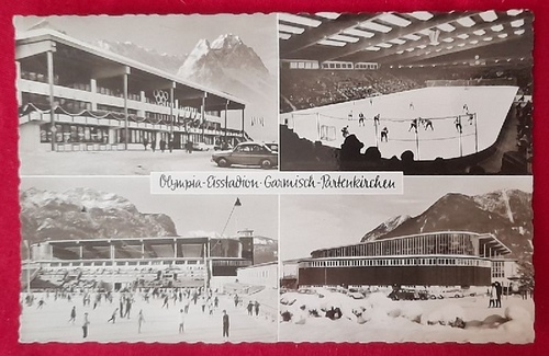   Ansichtskarte AK Olympia Eisstadion Garmisch-Partenkirchen (4 Motive) 