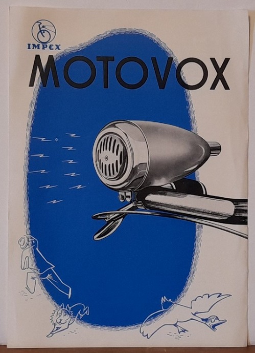 Impex  Werbeblatt "Motovox" Signalhorn (sogenannte Hupe für den Motorradlenker mit Batterie) 