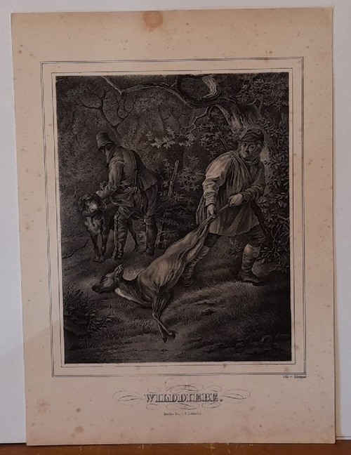 Schuppan, Friedrich  Lithographie "Wilddiebe" 