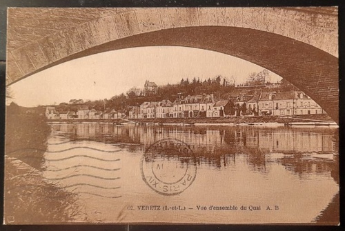   AK Ansichtskarte Véretz. (Département Indre-et-Loire). Vue d'ensemble du Quai 