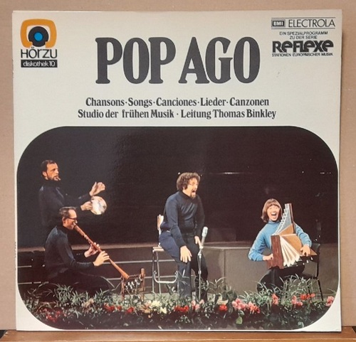 POP AGO  Chansons, Songs, Canciones, Lieder, Canzonen, Studio der frühen Musik LP 33UpM. Leitung Thomas Binkley (und Andrea von Ramm, Richard Levitt, Sterling Jones) 