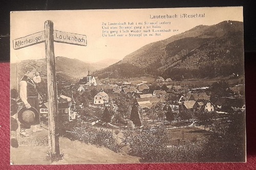   Ansichtskarte AK Lautenbach im Reenchtal (mit Mundartgedicht und Wegweiser Allerheiligen / Lautenbach) 